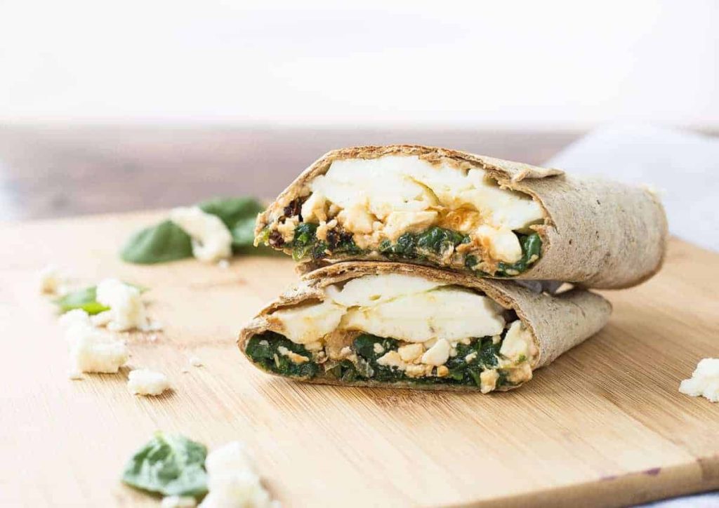 egg white and spinach wrap 