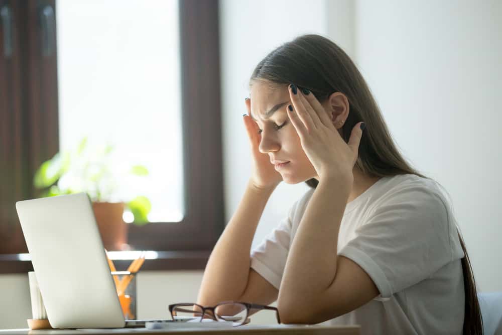 a woman trying to manage stress