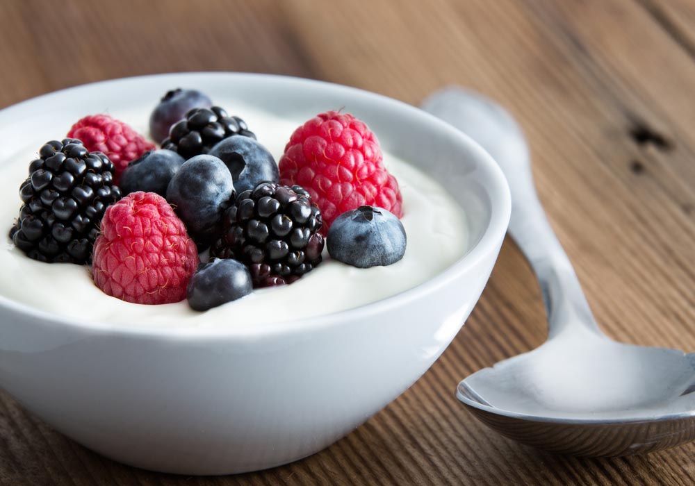 fruits and yogurt